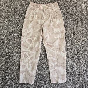 Anthropologie Pants Women Sz 28 Frannie Linen Blend High Rise Tapered Leg Mom